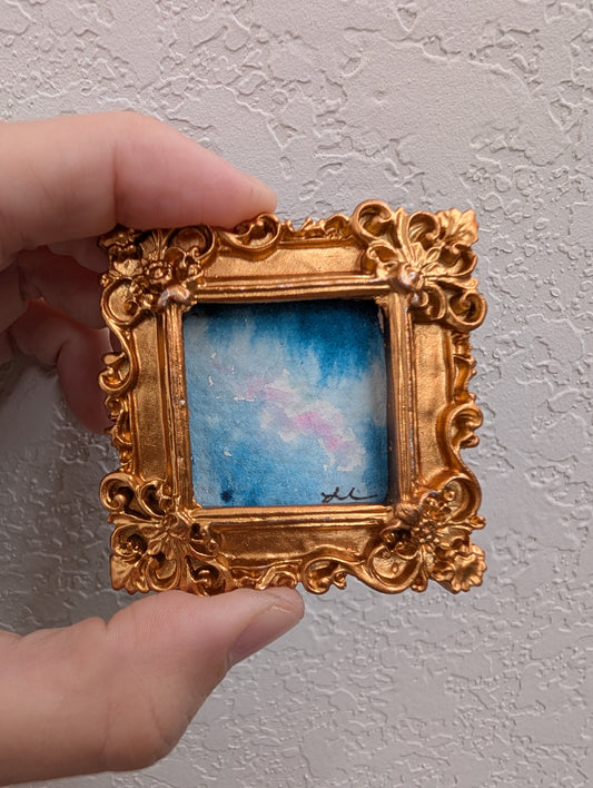 Mini Galaxy Painting - Original Watercolor Art by Lora Cavallin