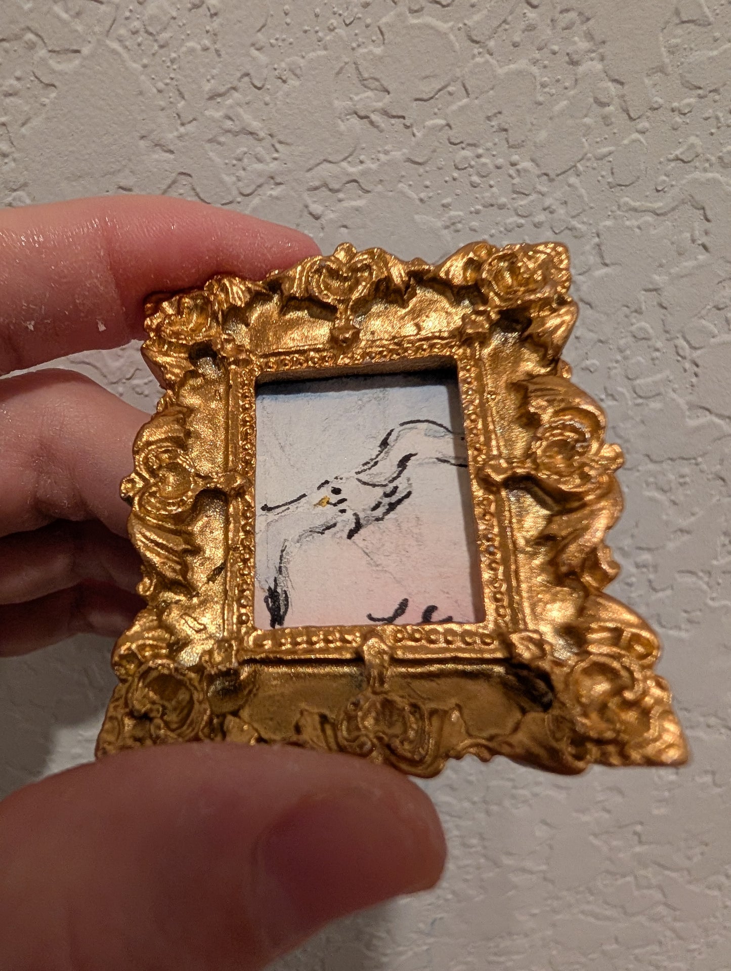 Mini Seagull Painting - Original Watercolor Art by Lora Cavallin