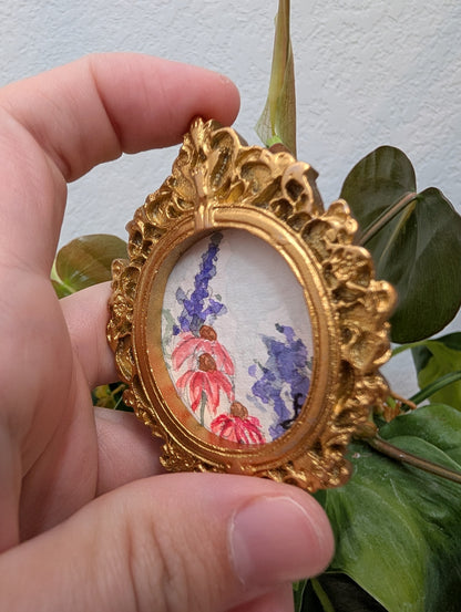 Mini Wildflower Painting - Original Watercolor Art by Lora Cavallin