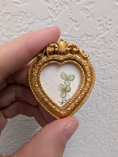 Mini Clover Painting - Original Watercolor Art by Lora Cavallin