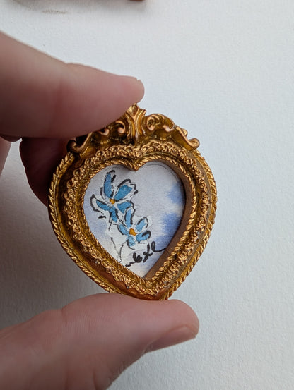 Mini Floral Painting - Original Watercolor Art by Lora Cavallin