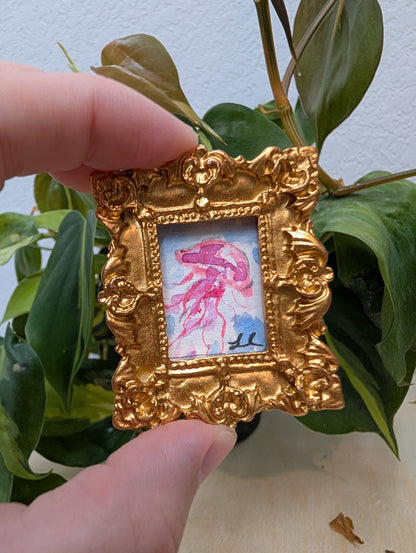 Mini Jellyfish Painting - Original Watercolor Art by Lora Cavallin