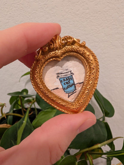 Mini Coffee Painting - Original Watercolor Art by Lora Cavallin