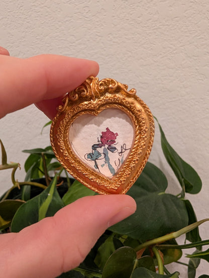 Mini Clover Flower Painting - Original Watercolor Art by Lora Cavallin