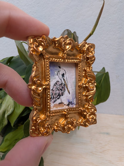 Mini Pelican Painting - Original Watercolor Art by Lora Cavallin