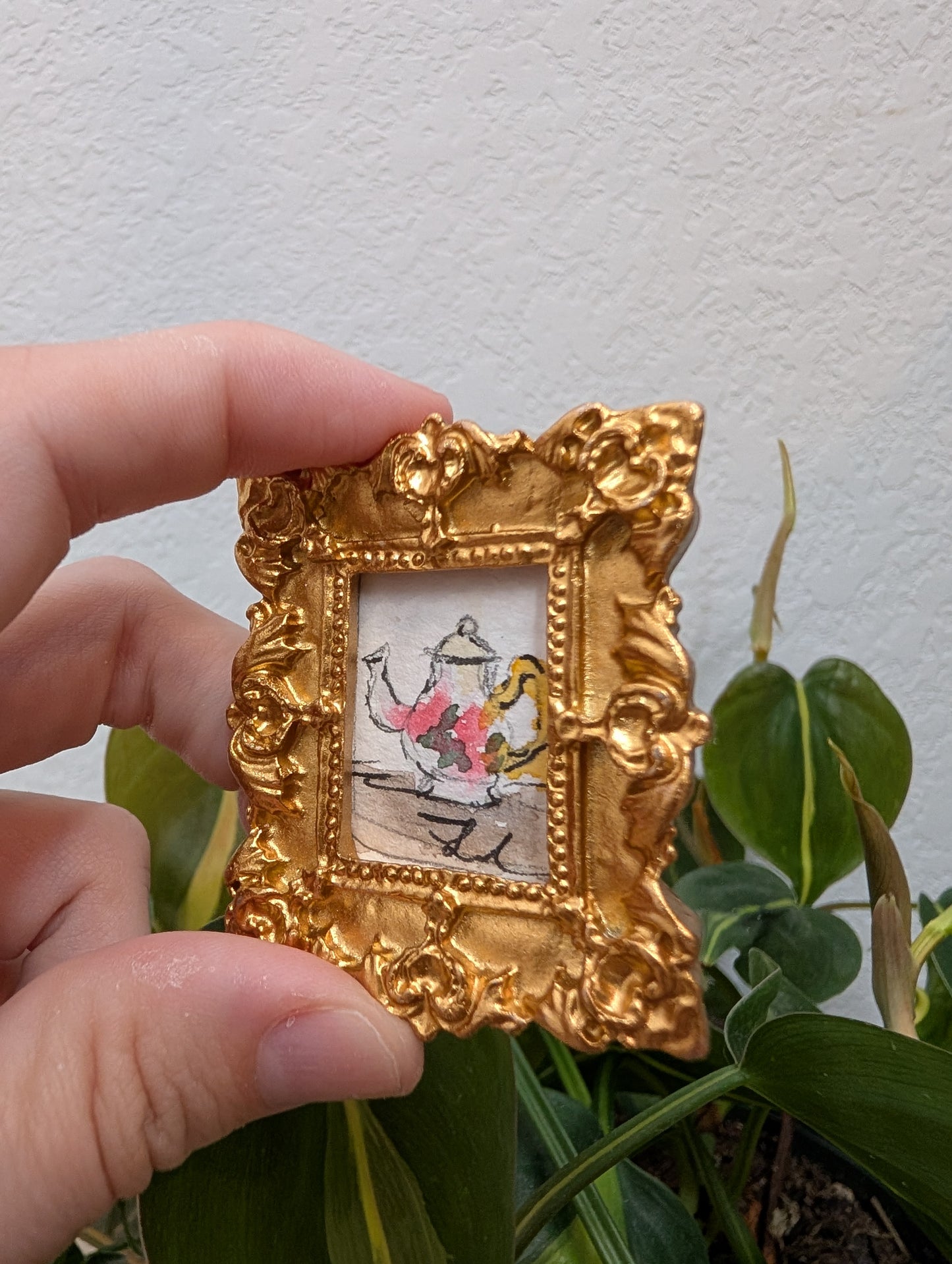 Mini Teapot Painting - Original Watercolor Art by Lora Cavallin